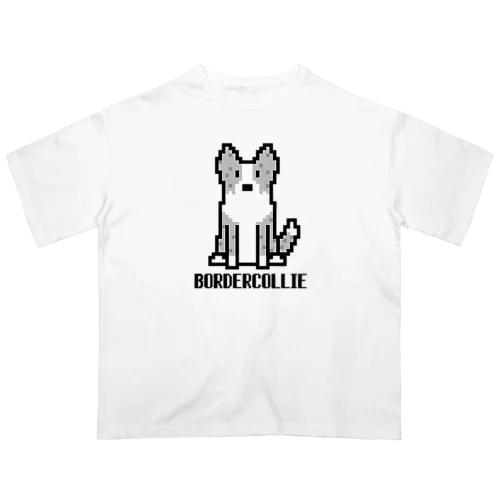 ドット絵　立ち耳ボーダーコリー(BM) オーバーサイズTシャツ