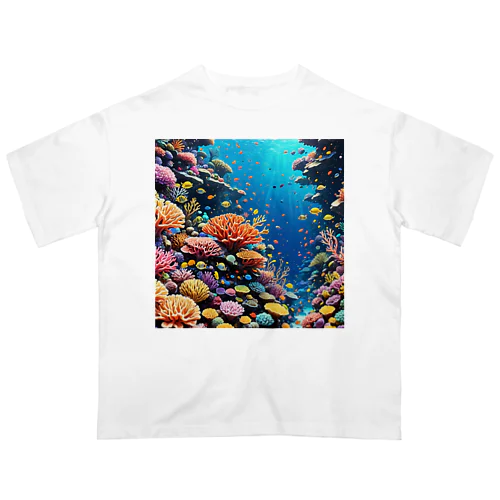 蒼いサンゴ礁 Oversized T-Shirt