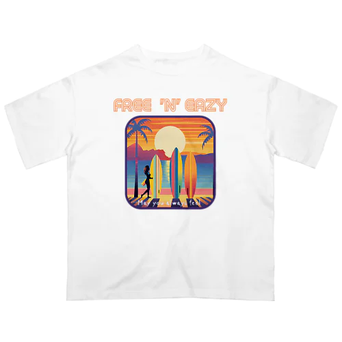 FREE 'N' EAZY  Tropical1 Oversized T-Shirt
