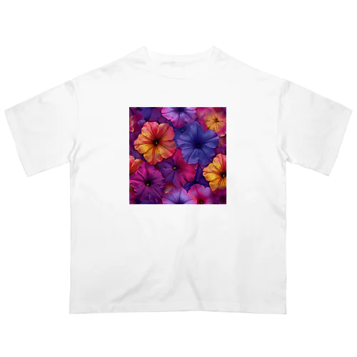 綺麗な色鮮やかな花 オーバーサイズTシャツ