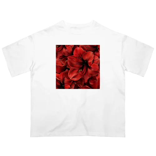 アマリリス　真っ赤な綺麗な花 Oversized T-Shirt