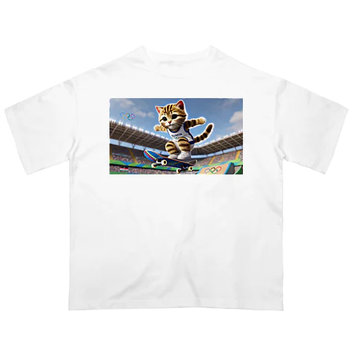 スケボーCat オーバーサイズTシャツ