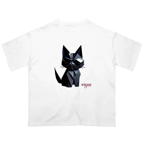 origamiサングラス黒猫 オーバーサイズTシャツ