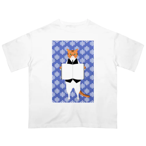 司書猫 トラ猫 オーバーサイズTシャツ