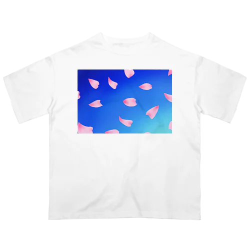 花びらの舞う青空 オーバーサイズTシャツ