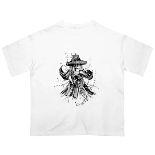 サックス侍「構え -mono-」series Oversized T-Shirt