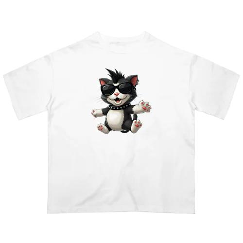 ちょいワル猫　パンクバージョン Oversized T-Shirt