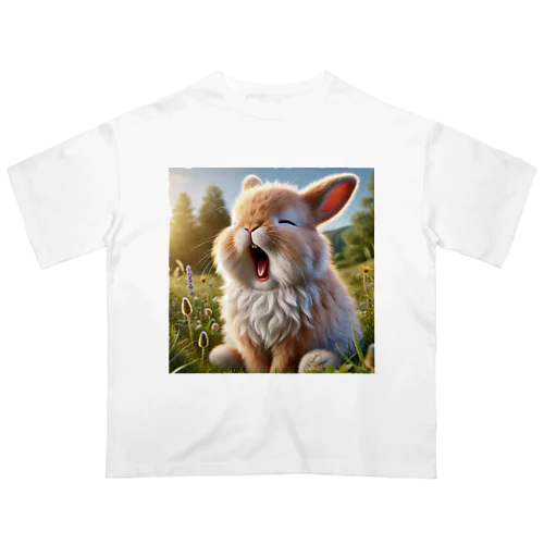 もふもふウサギ あくびグッズ」 Oversized T-Shirt