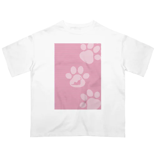 肉球in猫シルエット オーバーサイズTシャツ