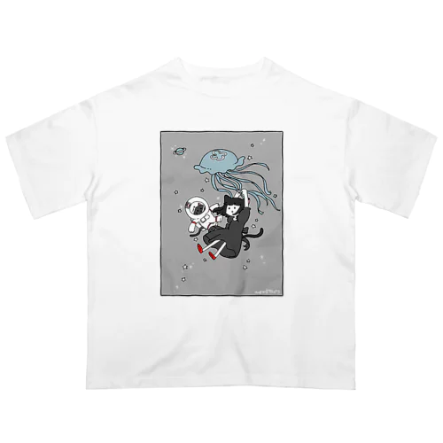 くらげとねこと女の子 Oversized T-Shirt