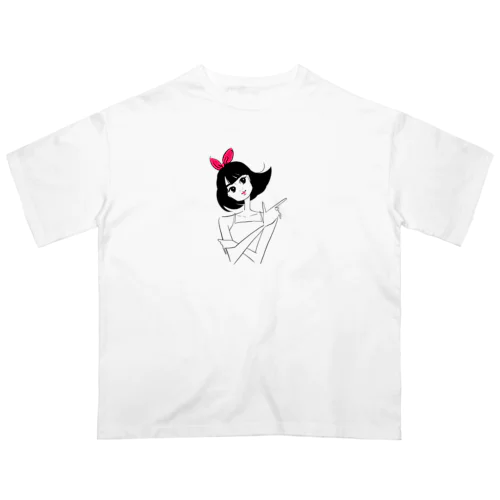 レトロポップ♡カワイイ【キャミソール女子】 Oversized T-Shirt