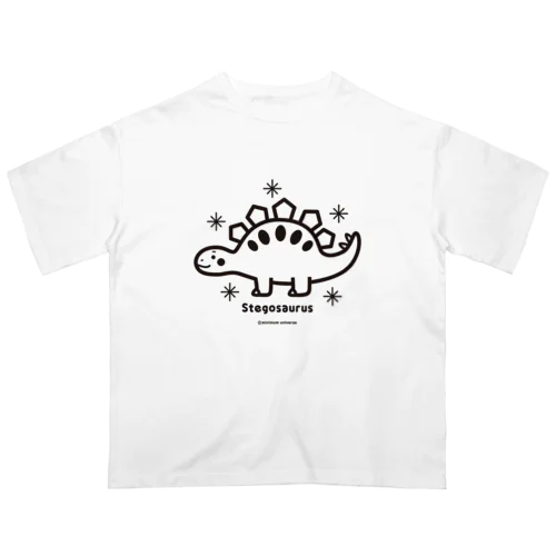 ステゴサウルス モノクロ | Stegosaurus monochrome Oversized T-Shirt