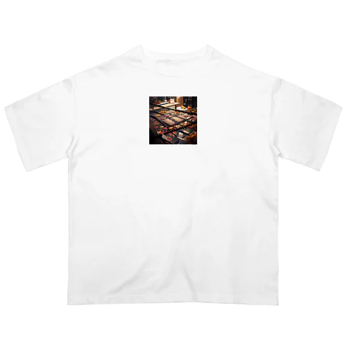 00247-食物を整理している店 皮鳳、カリカン、マグロ・パパ a food shop with a variety of seafood Oversized T-Shirt