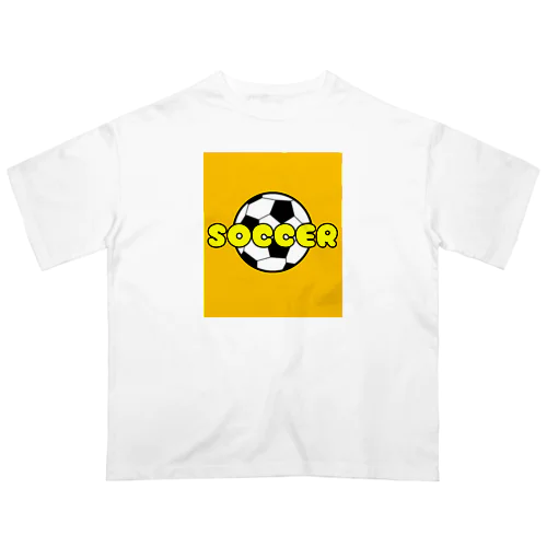 サッカーボール柄Tシャツ（黄色/白） オーバーサイズTシャツ