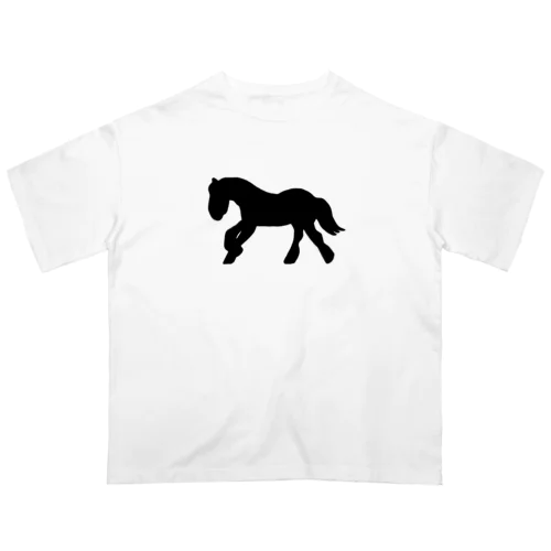 重種馬シルエット オーバーサイズTシャツ