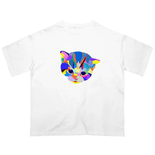 カラフルな猫 オーバーサイズTシャツ