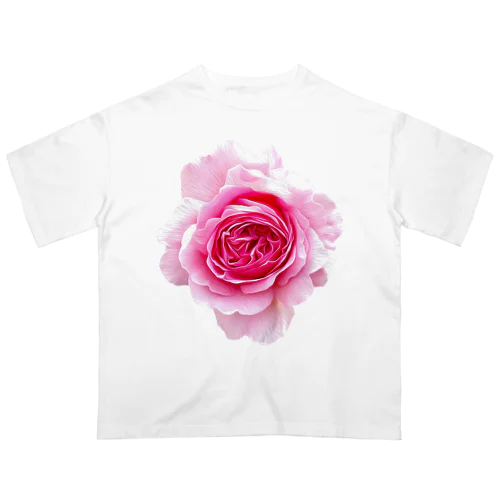 【ロマンスキザ】ピンクの薔薇 オーバーサイズTシャツ