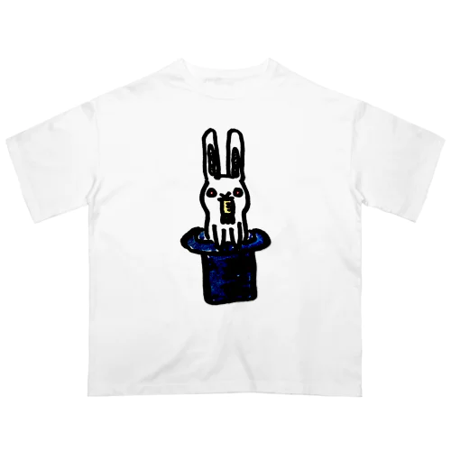 シルクハットとウサギ（小） Oversized T-Shirt