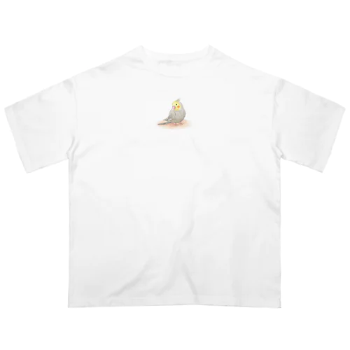 オカメインコ　シナモン【まめるりはことり】 オーバーサイズTシャツ