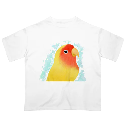 ほんわかコザクラインコ　ルチノー【まめるりはことり】 オーバーサイズTシャツ