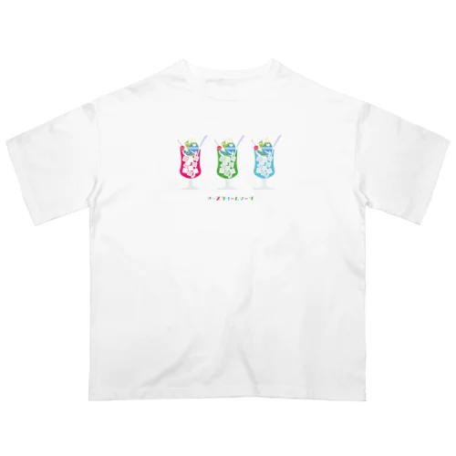 アースクリームソーダ／三色 Oversized T-Shirt