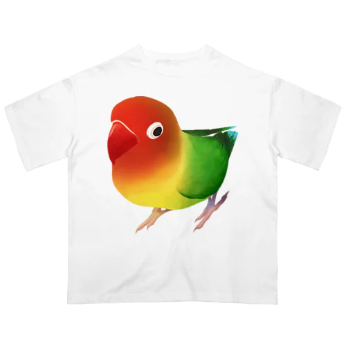 ボタンインコ　おすましルリゴシボタンインコ【まめるりはことり】 Oversized T-Shirt