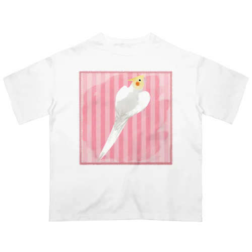 オカメインコ　ハートルチノーオカメインコ【まめるりはことり】 Oversized T-Shirt