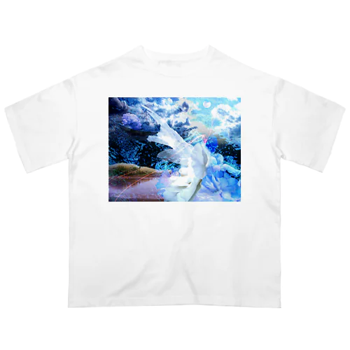 牡丹の夢　moon Oversized T-Shirt
