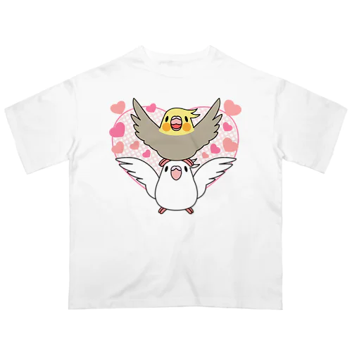 ラブリーオカメインコ【まめるりはことり】 Oversized T-Shirt