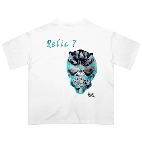 Relic 7　二角鬼スカル Oversized T-Shirt