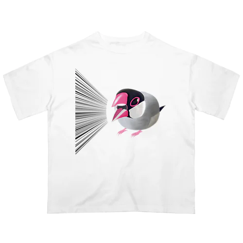 激おこ！ぎゅるぎゅる桜文鳥 オーバーサイズTシャツ