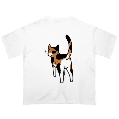 ねこけつ（三毛猫） オーバーサイズTシャツ