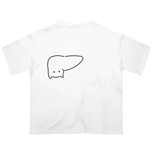 肝臓がニャンコ オーバーサイズTシャツ