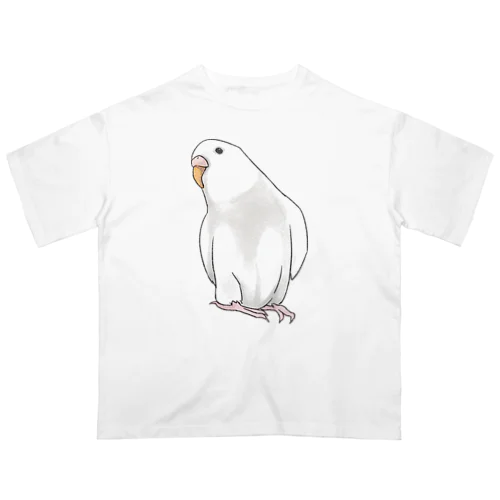 アルビノセキセイインコちゃん【まめるりはことり】 Oversized T-Shirt