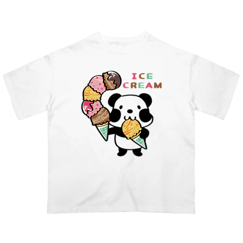 CT54ズレぱんだちゃん　アイスを食べよう_bs オーバーサイズTシャツ