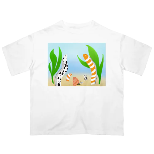 ニシキ・チンアナゴの中に迷いこんだ忍者スリスリくん Oversized T-Shirt