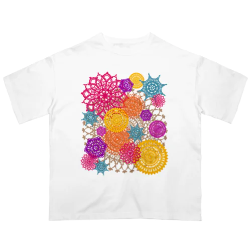 レースのお花畑 トロピカルカラー オーバーサイズTシャツ