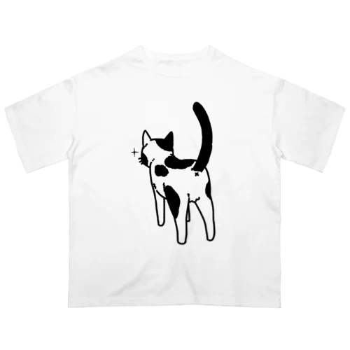 ねこけつ（ぶち猫） オーバーサイズTシャツ