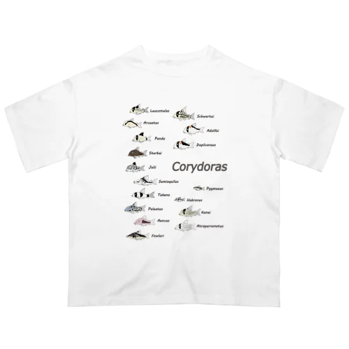 コリドラス大集合パート3 -Corydoras- オーバーサイズTシャツ