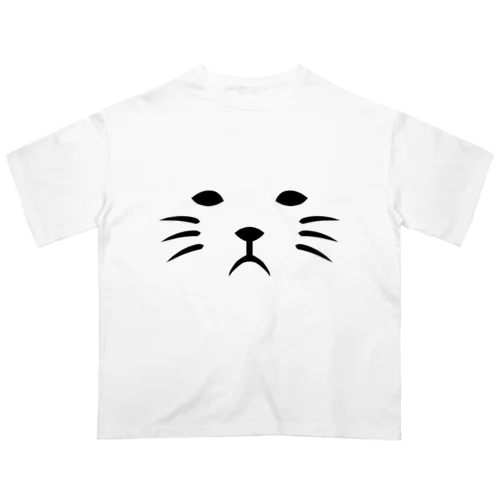 真顔のネコ オーバーサイズTシャツ