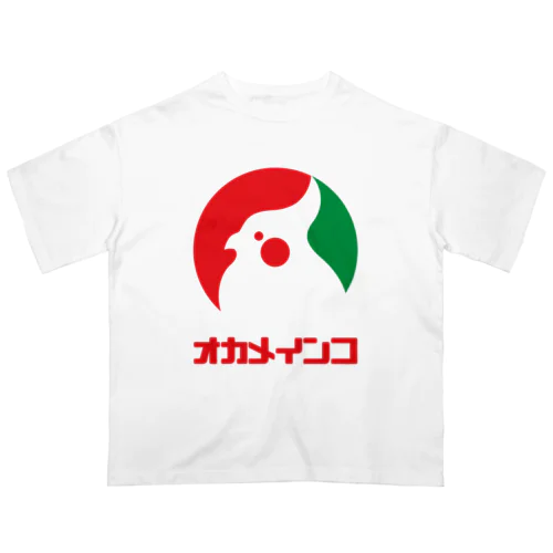 ロゴ風オカメインコ（文字付） Oversized T-Shirt