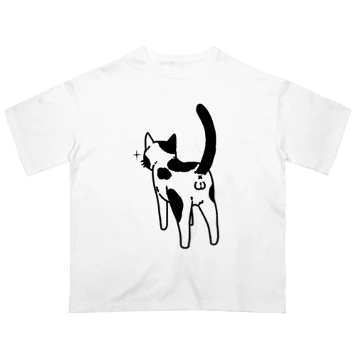 ねこけつω（ぶち猫） オーバーサイズTシャツ