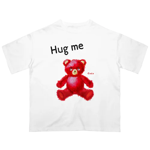 【Hug me】（赤くま） Oversized T-Shirt