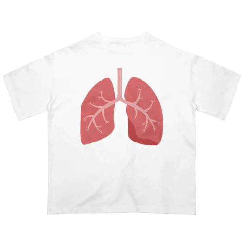 人体のなぞ。ピカピカピンクの肺。 オーバーサイズTシャツ