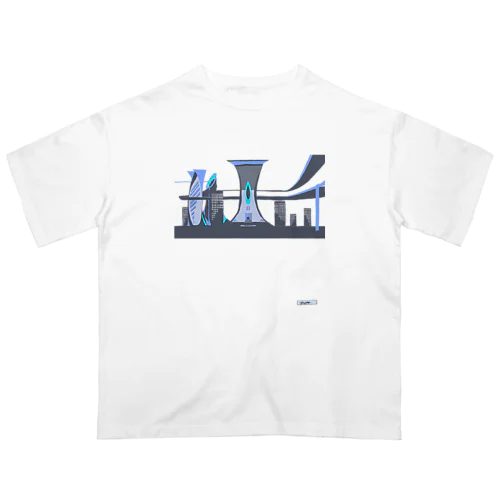 未来都市（ロゴあり/ホワイト） オーバーサイズTシャツ