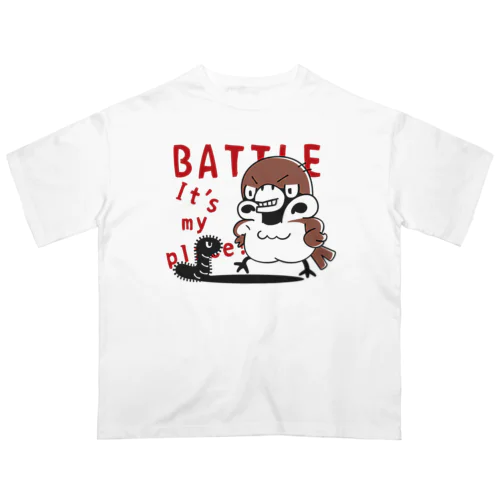 スズメがちゅん　BATTLEちゅん Oversized T-Shirt