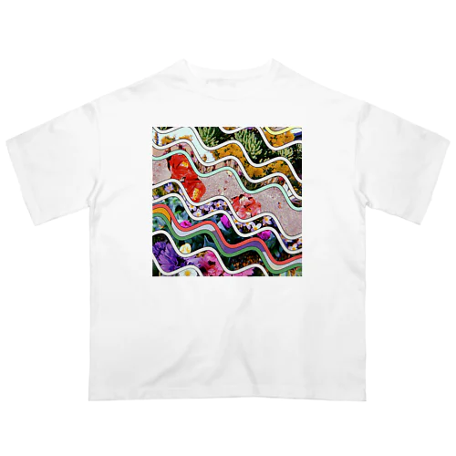 なみなみコラージュ　花2 Oversized T-Shirt