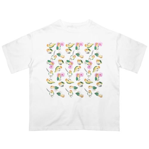 たっぷりシロハラインコちゃん【まめるりはことり】 Oversized T-Shirt