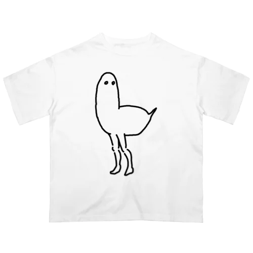 人間の足がはえた鳥 Oversized T-Shirt