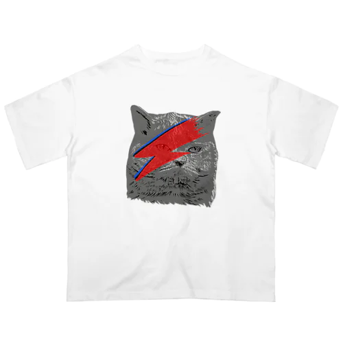 Dボウイのメイクのネコ Oversized T-Shirt